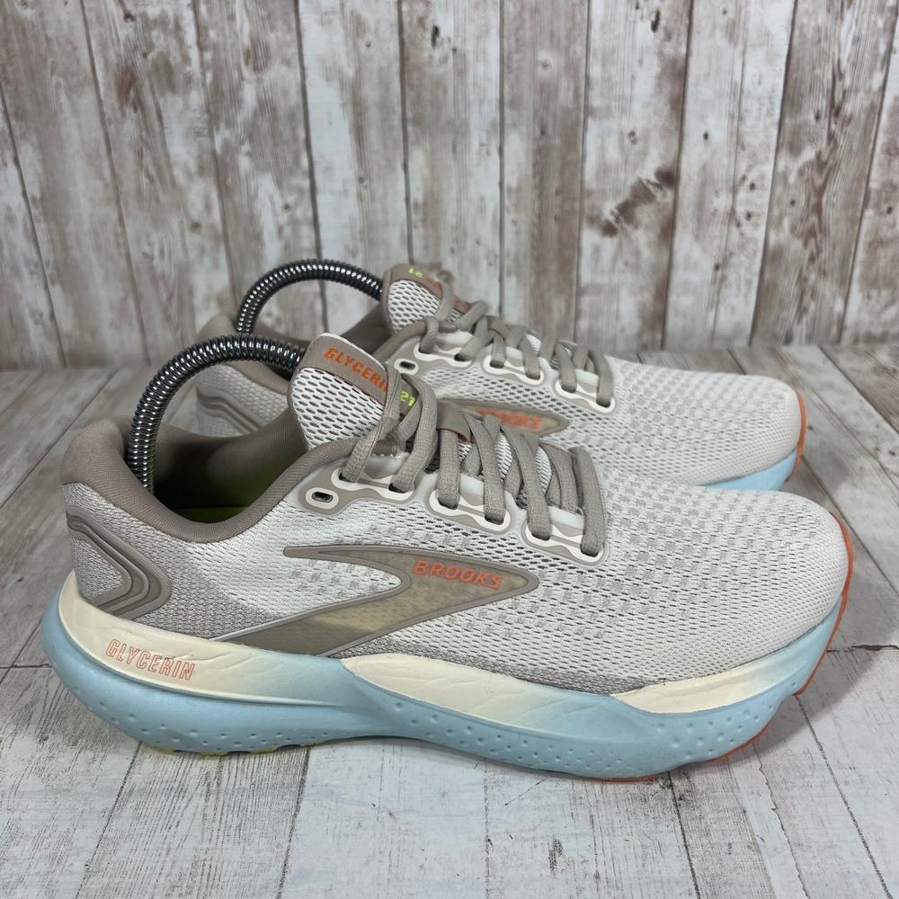 Brooks Glycerin 21 Womens Running Shoes Oyster Lilac Blue 1204081B195 Size 9